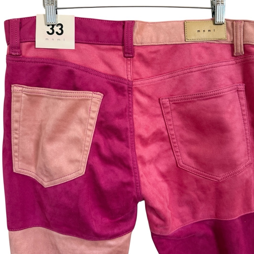 MNML NWT D354 PATCHWORK STRAIGHT MEN’S PANTS PINK SIZE 33 - Picture 7 of 14